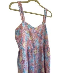 Simply Southern Multicolored Pineapple Maxi Dress Women's Small Tropical